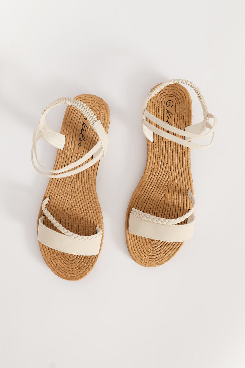 Rope Detail Sandal With Elasticated Band - Off White