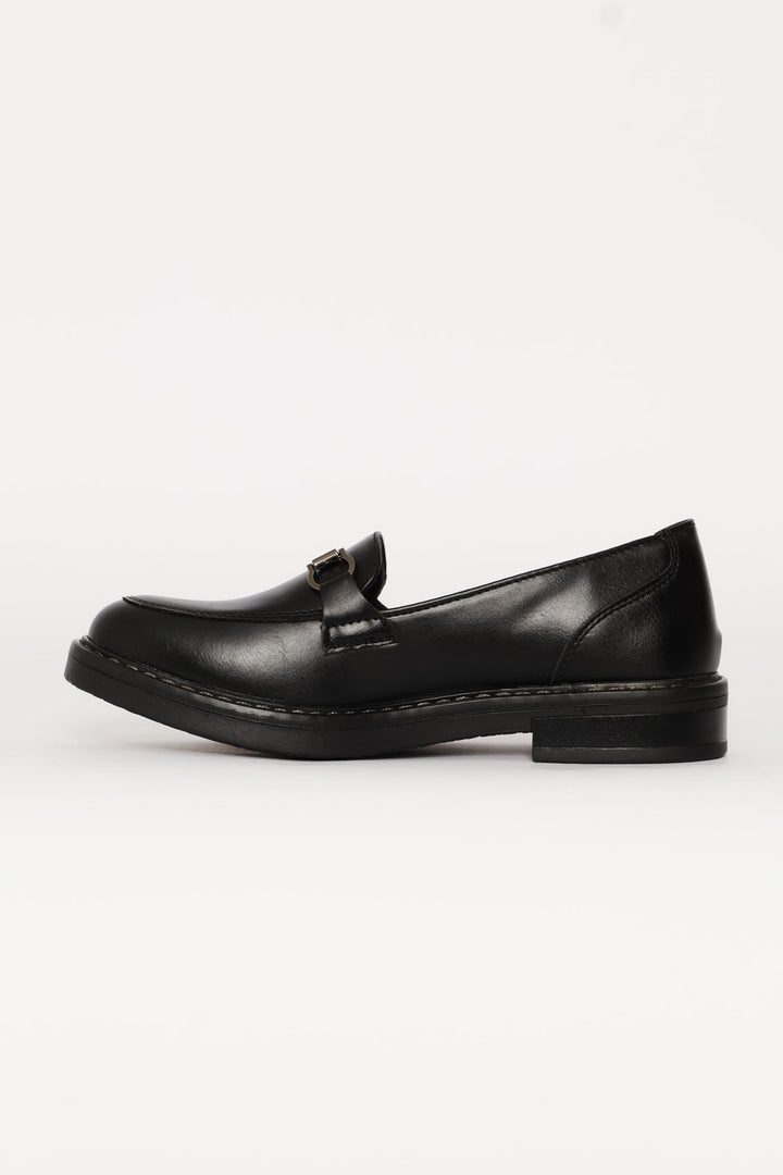 Buckle Detail Loafer - Black