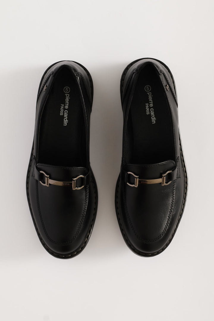 Buckle Detail Loafer - Black