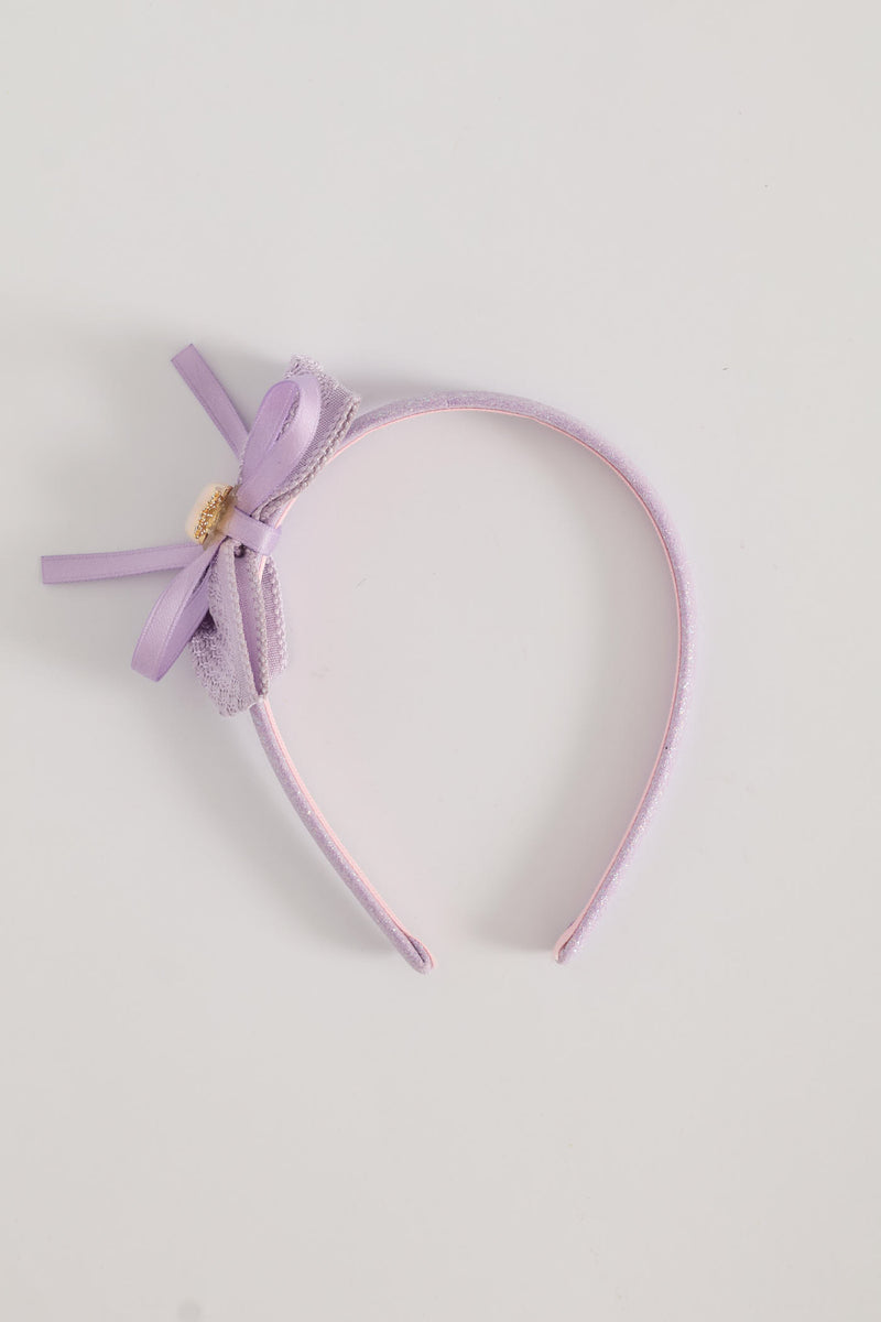 Girls Bow Aliceband - Lilac