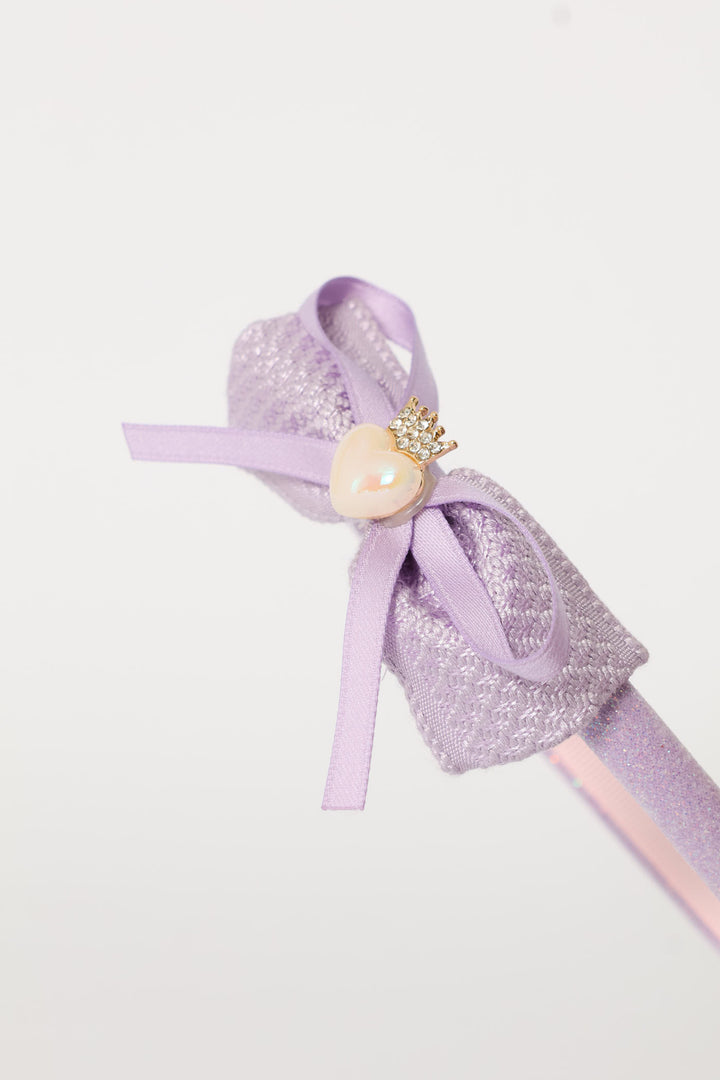 Girls Bow Aliceband - Lilac