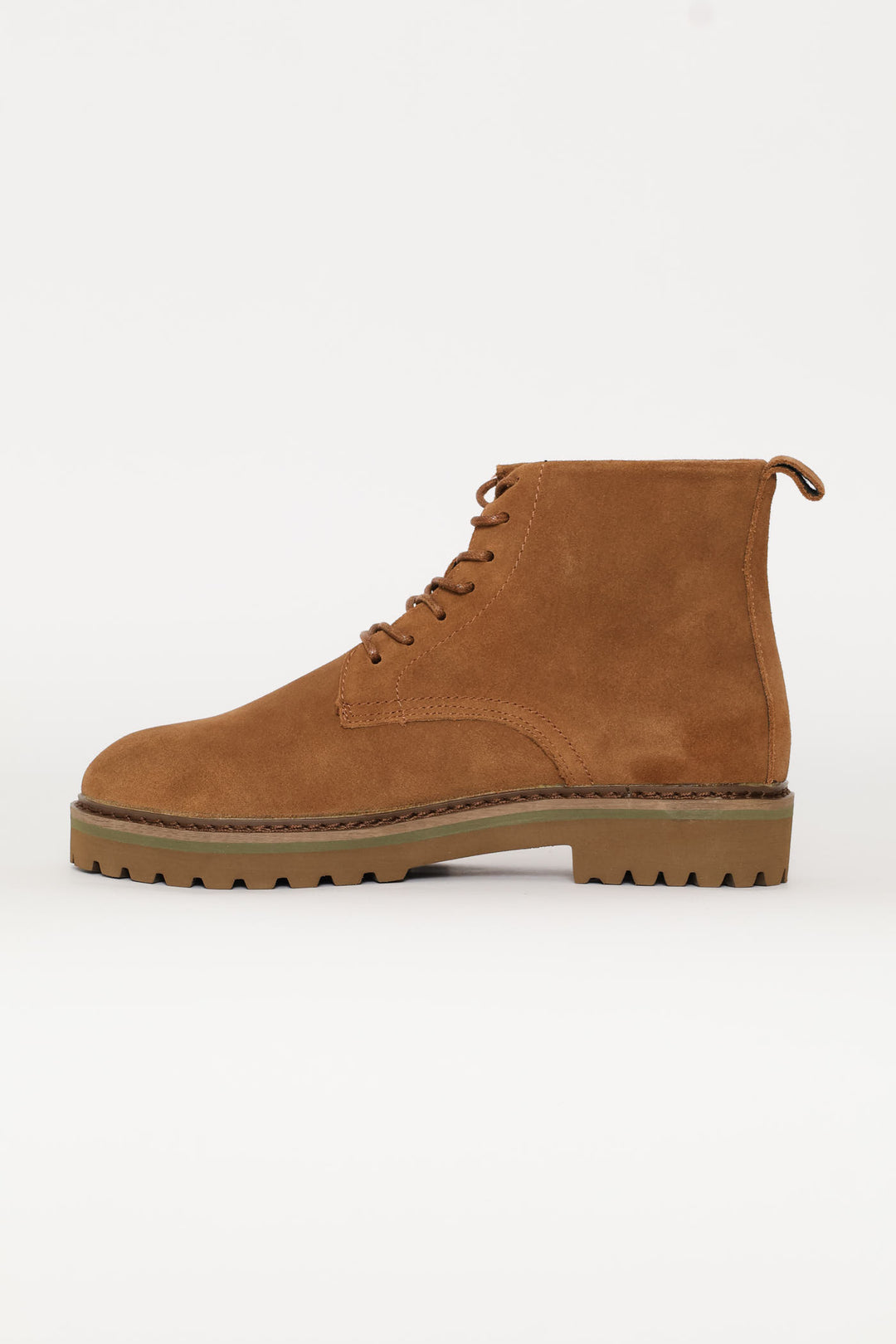 Nubuck Lace Up Worker Boot - Tan