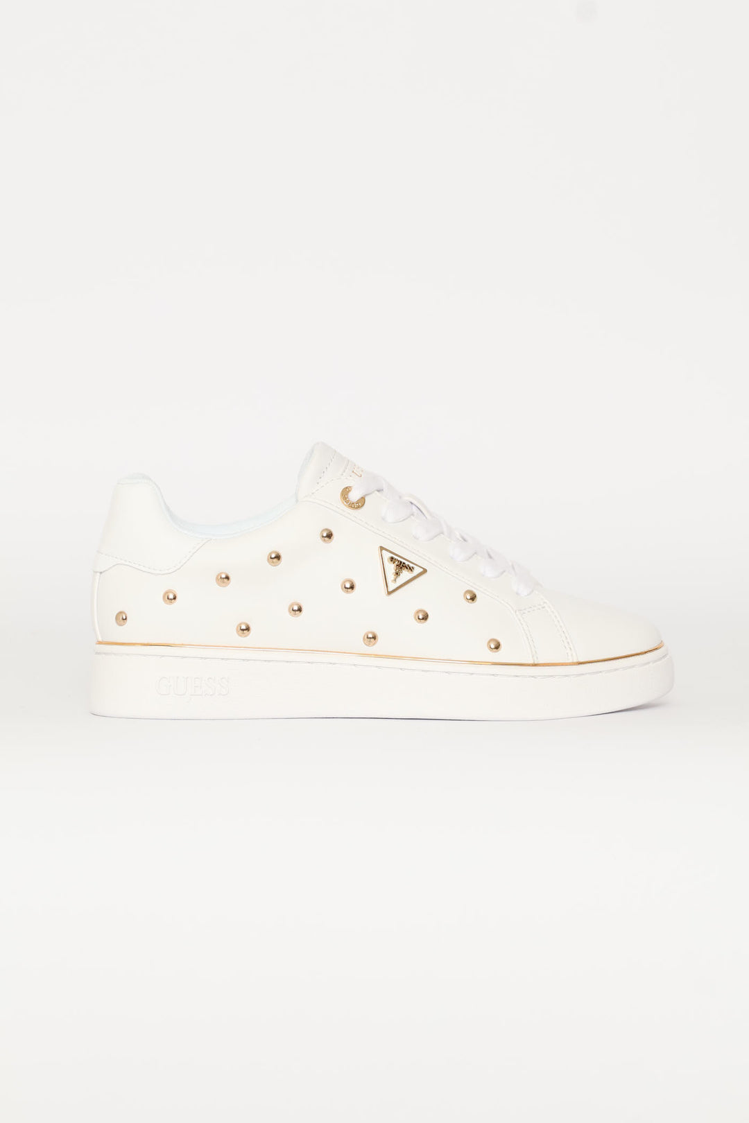 Studded Pu Sneaker - White
