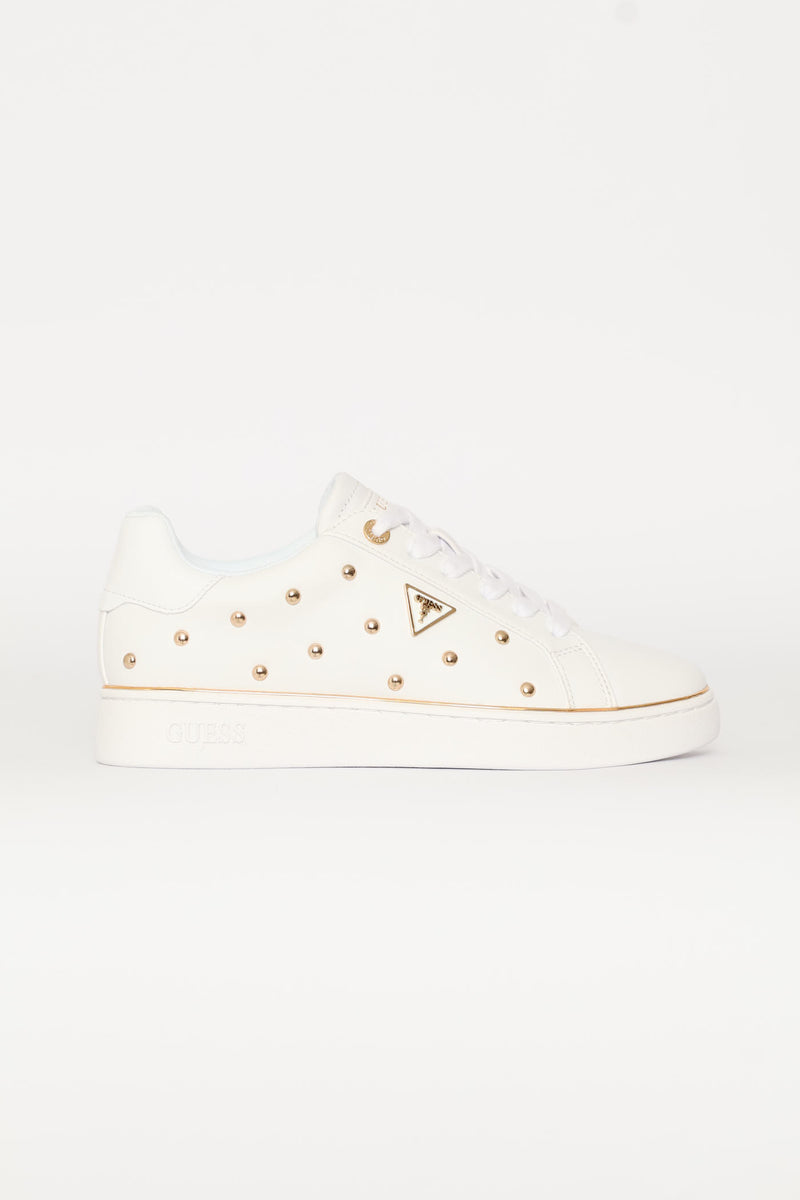 Studded Pu Sneaker - White