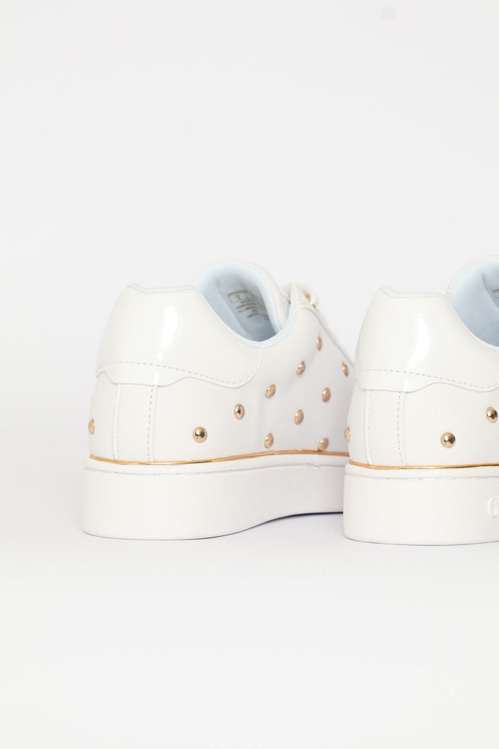 Studded Pu Sneaker - White