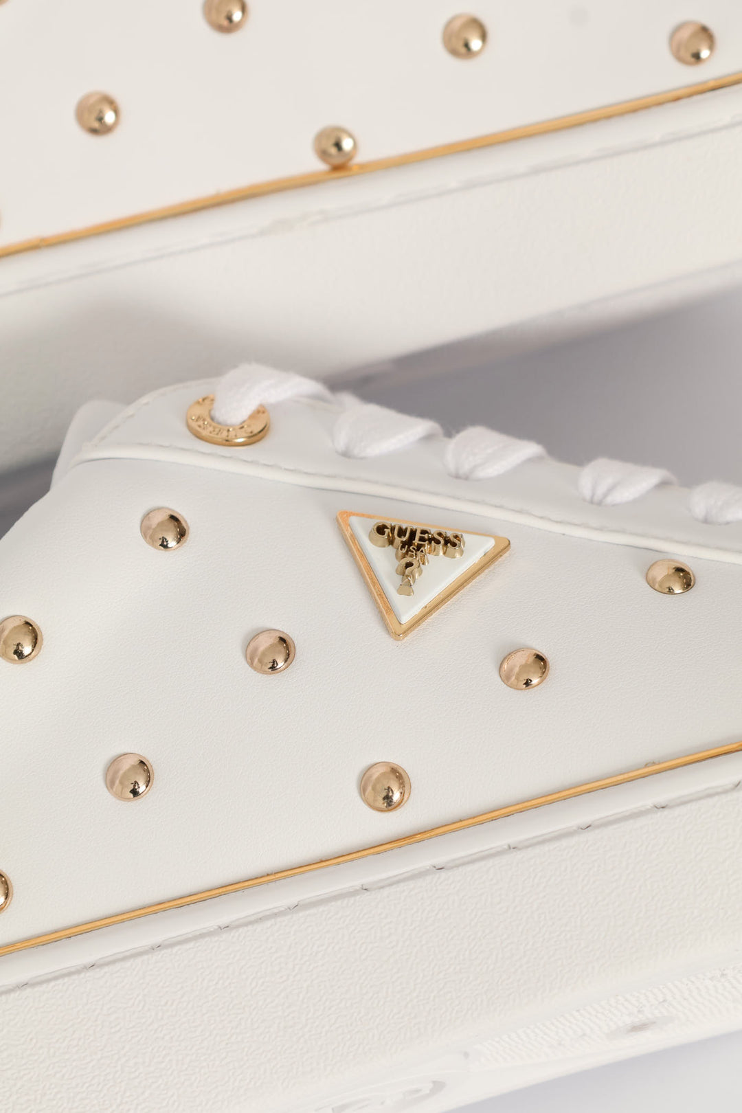 Studded Pu Sneaker - White