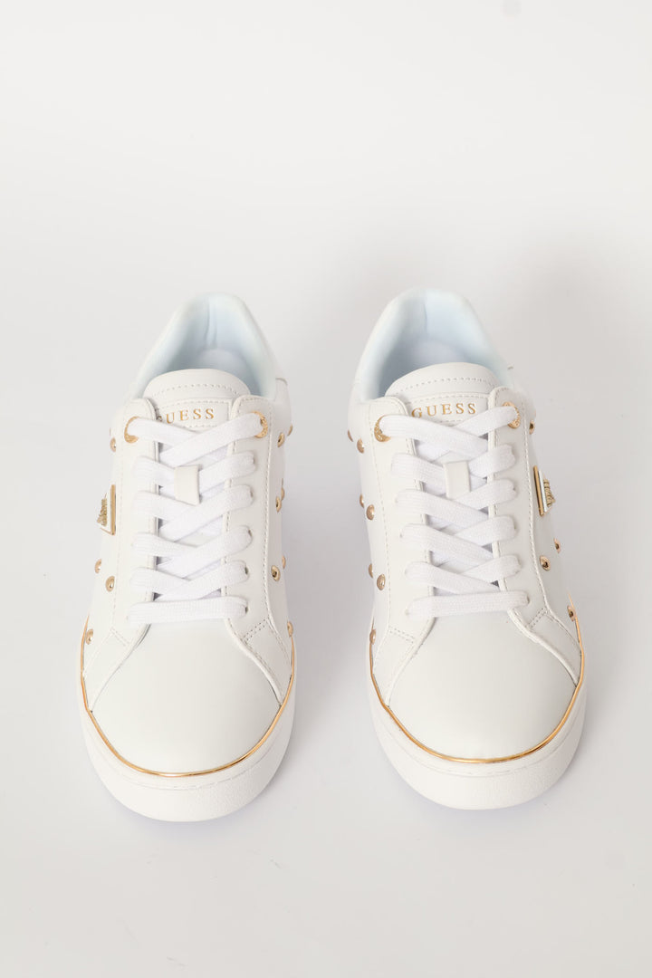 Studded Pu Sneaker - White