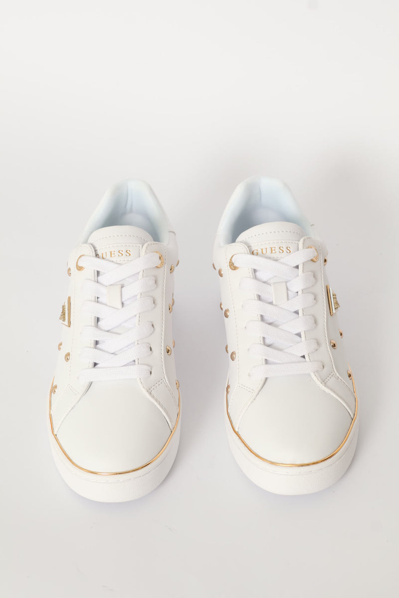Studded Pu Sneaker - White