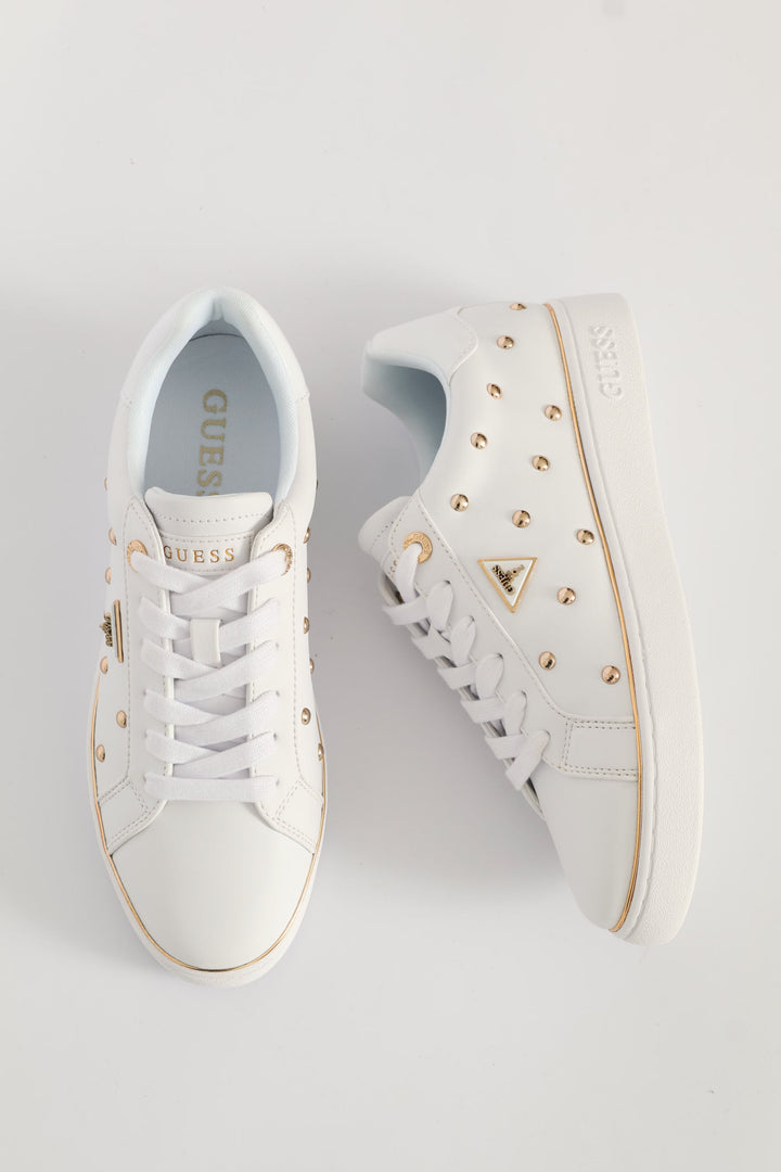 Studded Pu Sneaker - White