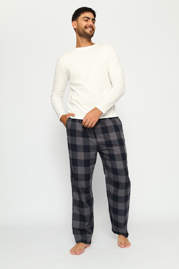 Check Flannel Pants - Navy/Indigo