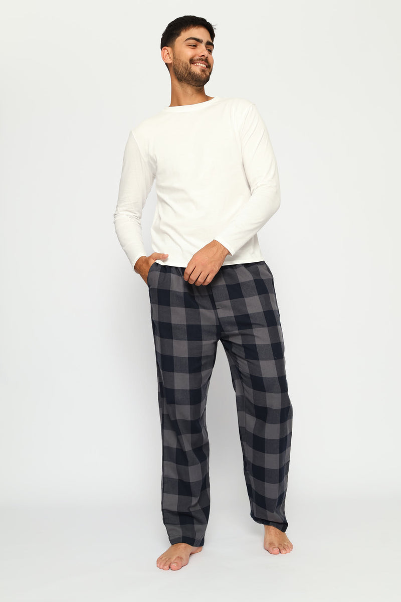 Check Flannel Pants - Navy/Indigo