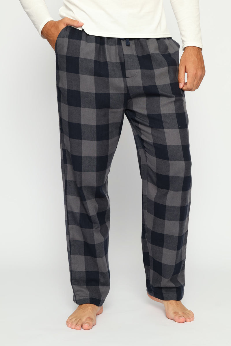 Check Flannel Pants - Navy/Indigo