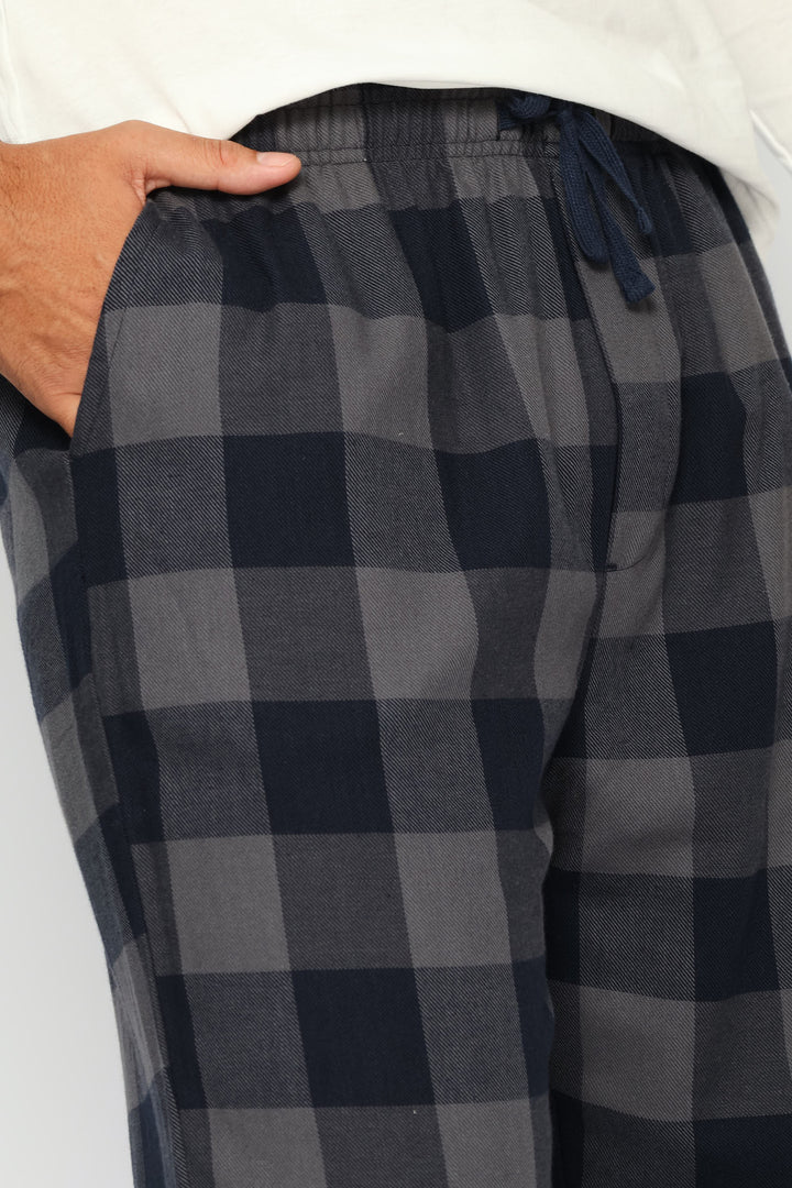 Check Flannel Pants - Navy/Indigo