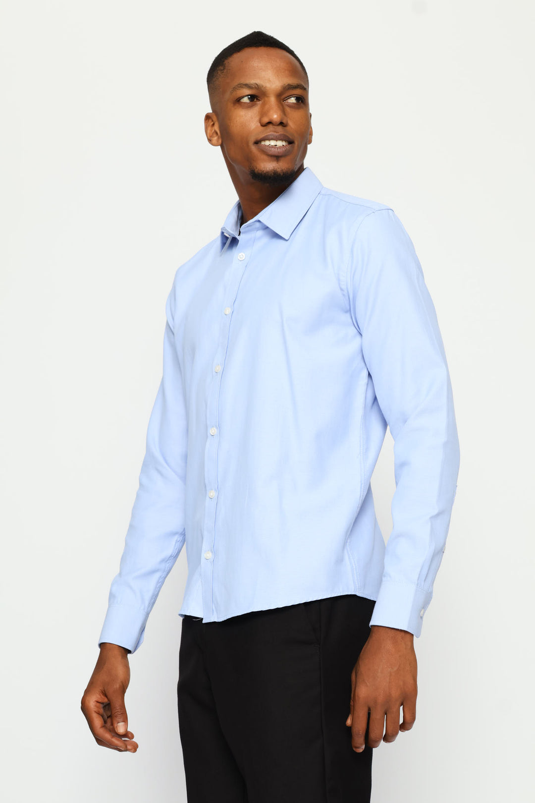 Slim Tonal Textured Shirt - Light Blue