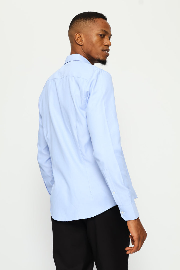 Slim Tonal Textured Shirt - Light Blue