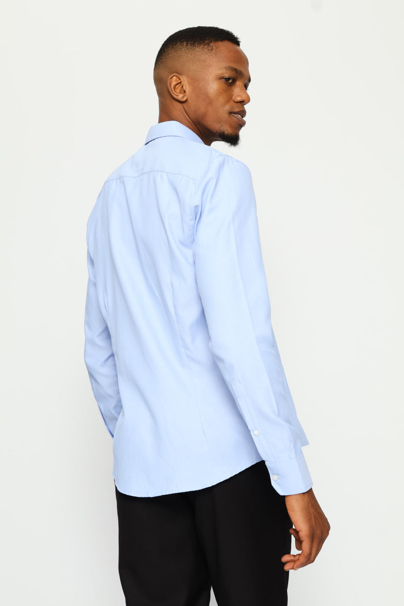 Slim Tonal Textured Shirt - Light Blue
