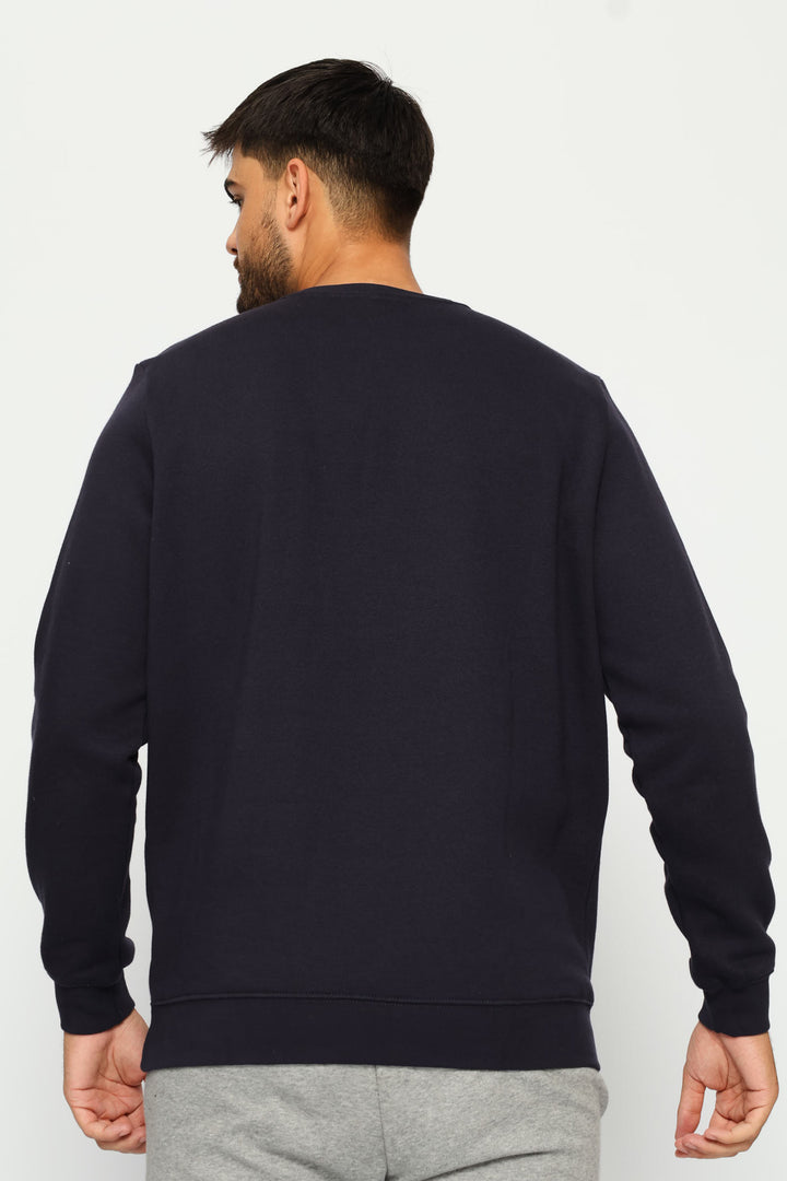Essential Crew Fleece Top - Navy