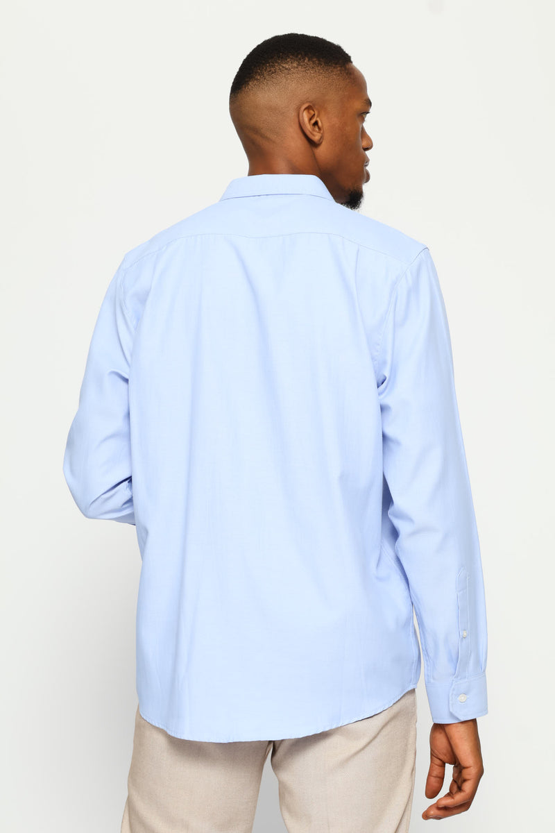 Regular Tonal Textured Shirt - Light Blue