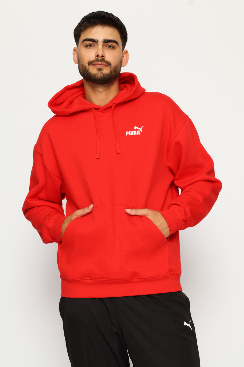 Essential Relaxed Logo Fleece Top - Red