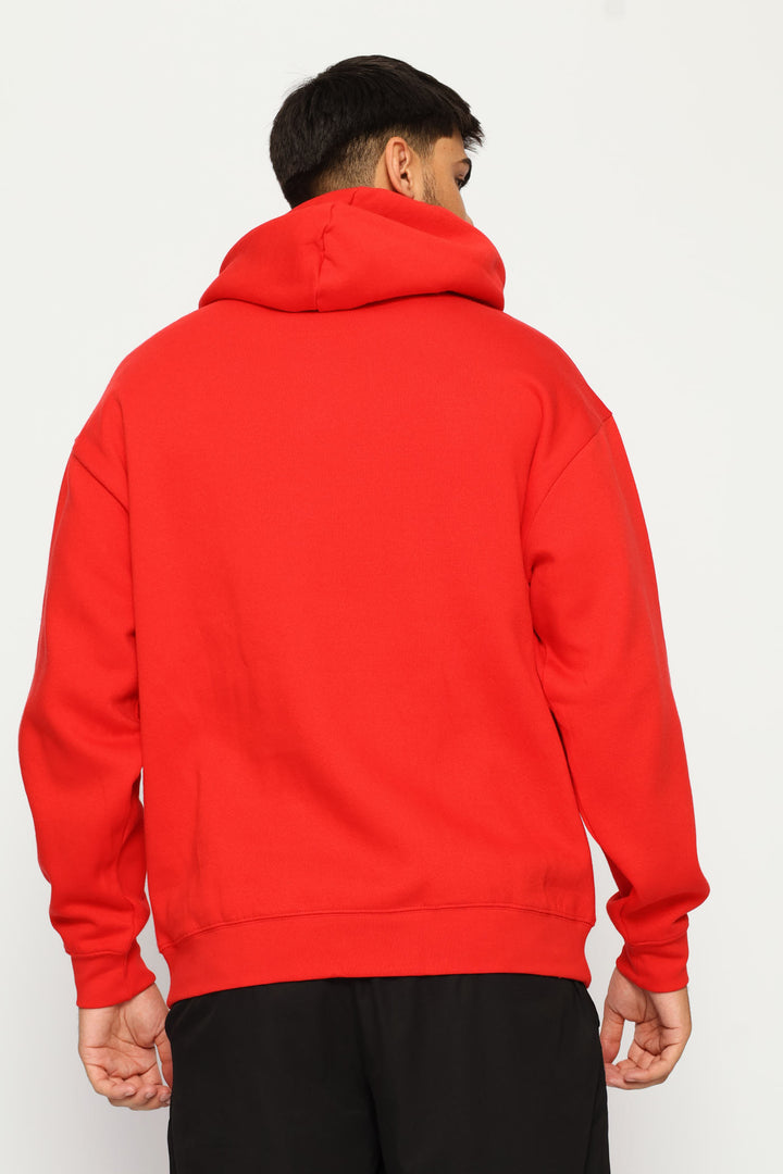 Essential Relaxed Logo Fleece Top - Red