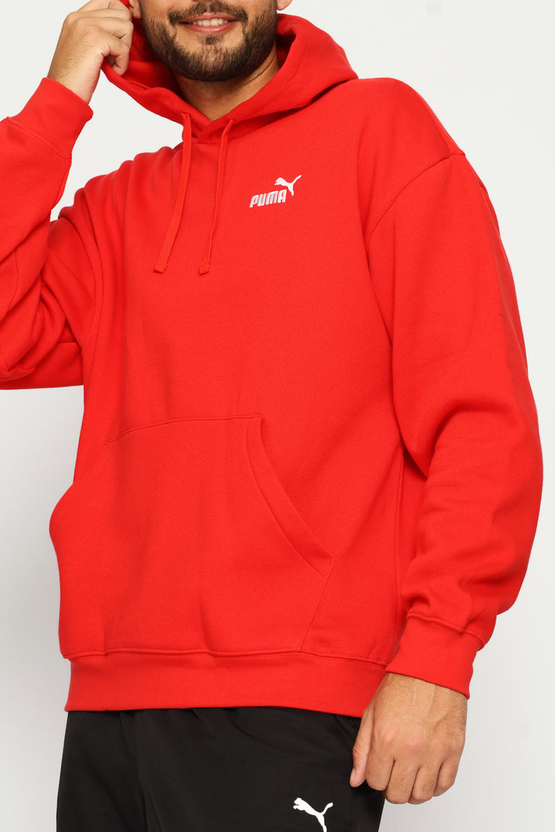 Essential Relaxed Logo Fleece Top - Red
