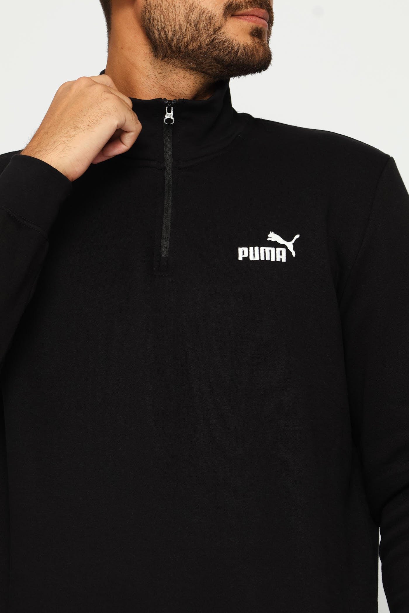 Mens Essential No.1 Logo Half Zip Fleece Top - Black – Edgars