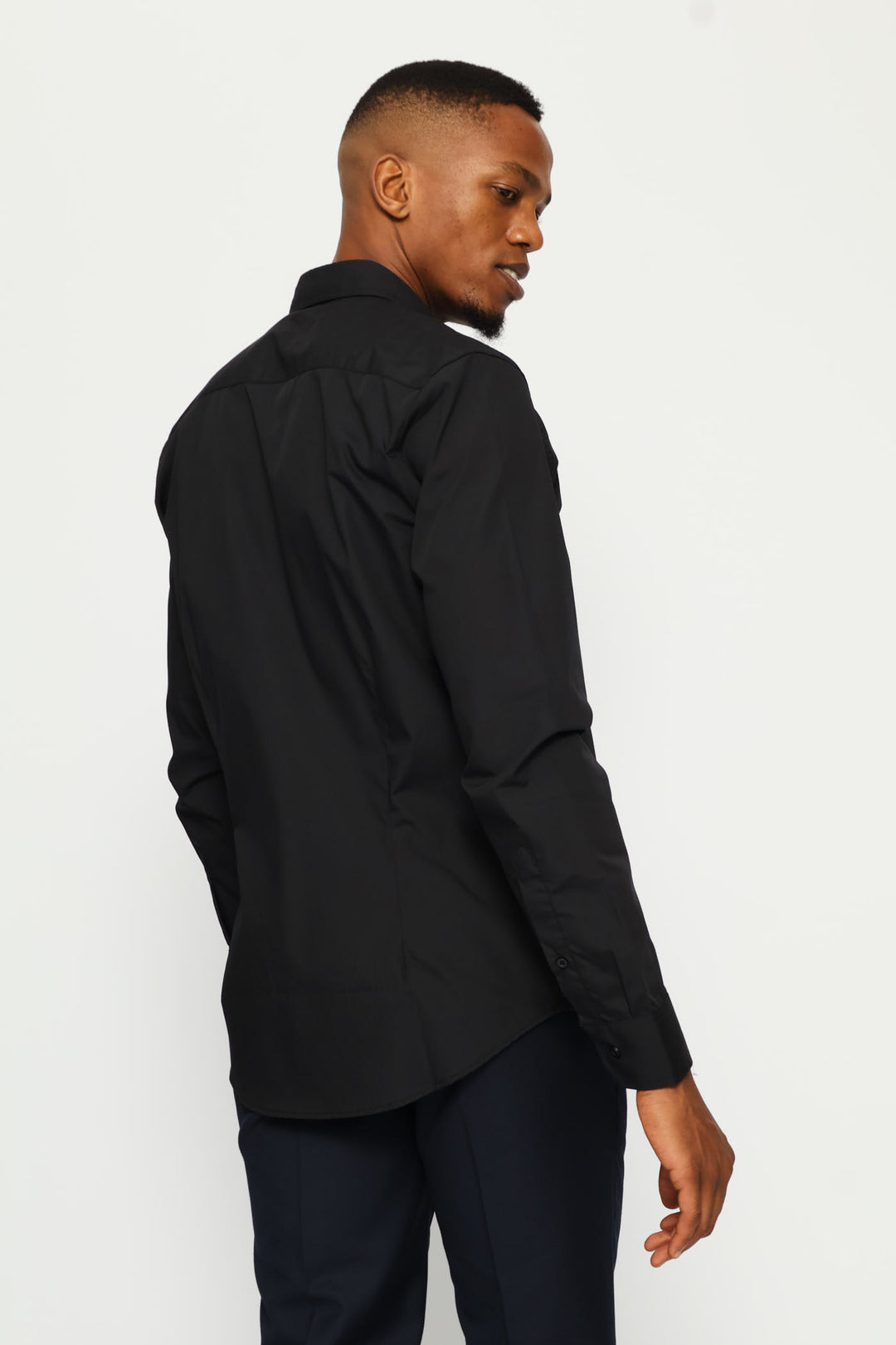 Regular Easy Care Long Sleeve Shirt - Black