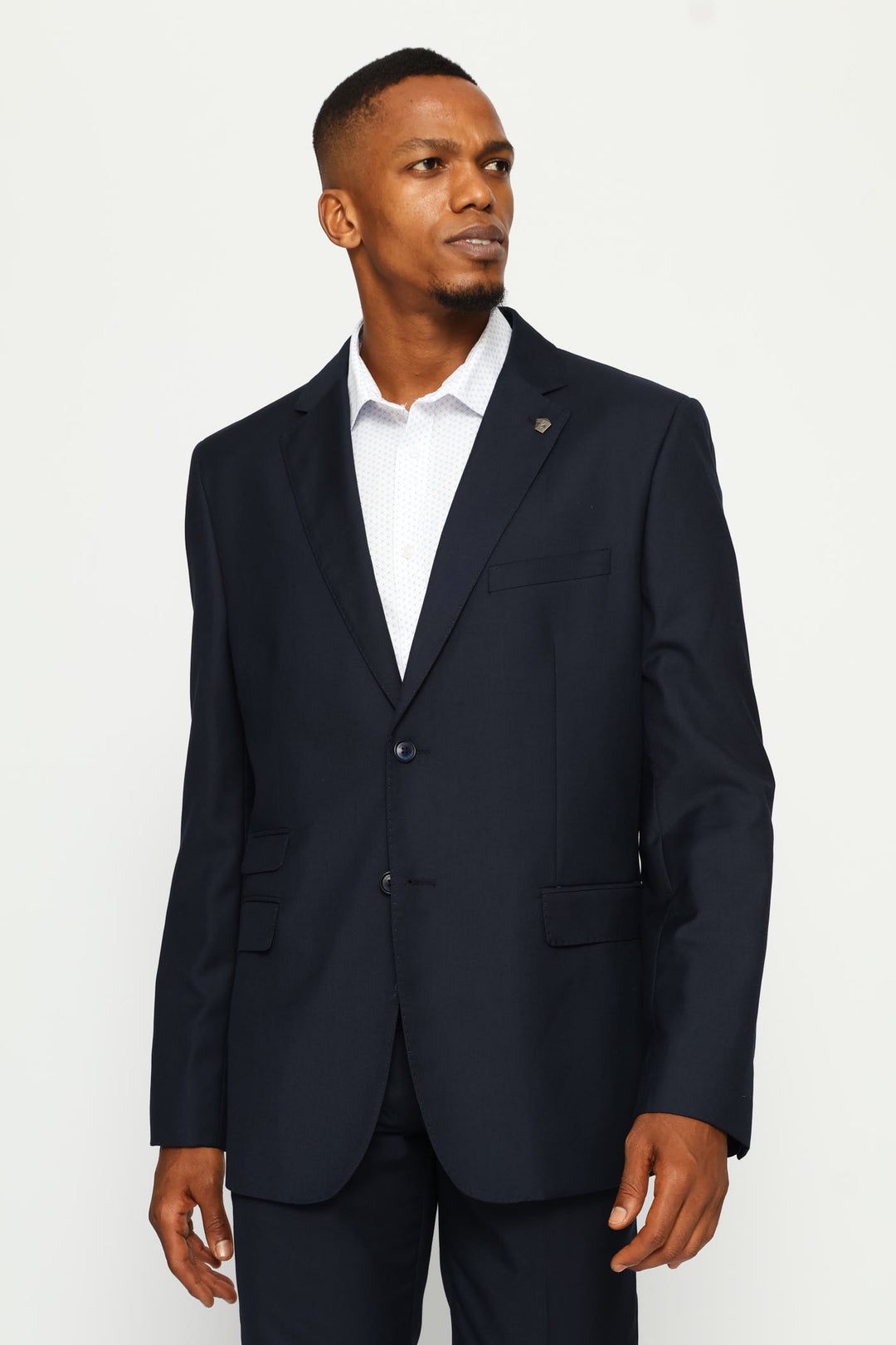 Regular Fit Viscose Blend Suit Jacket - Navy