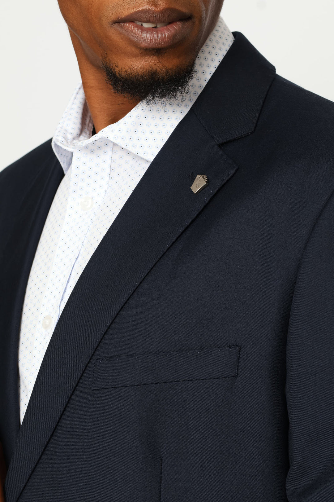 Regular Fit Viscose Blend Suit Jacket - Navy