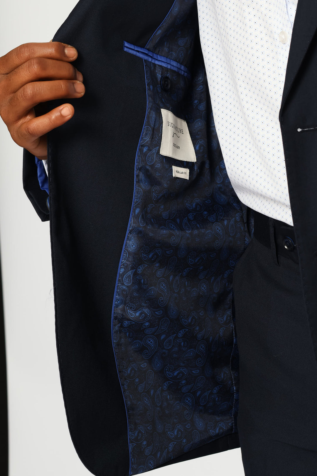 Regular Fit Viscose Blend Suit Jacket - Navy