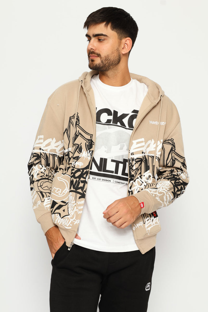 Graffiti Hoodie - Taupe