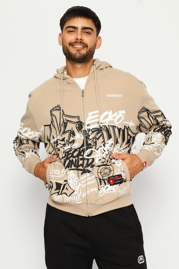 Graffiti Hoodie - Taupe