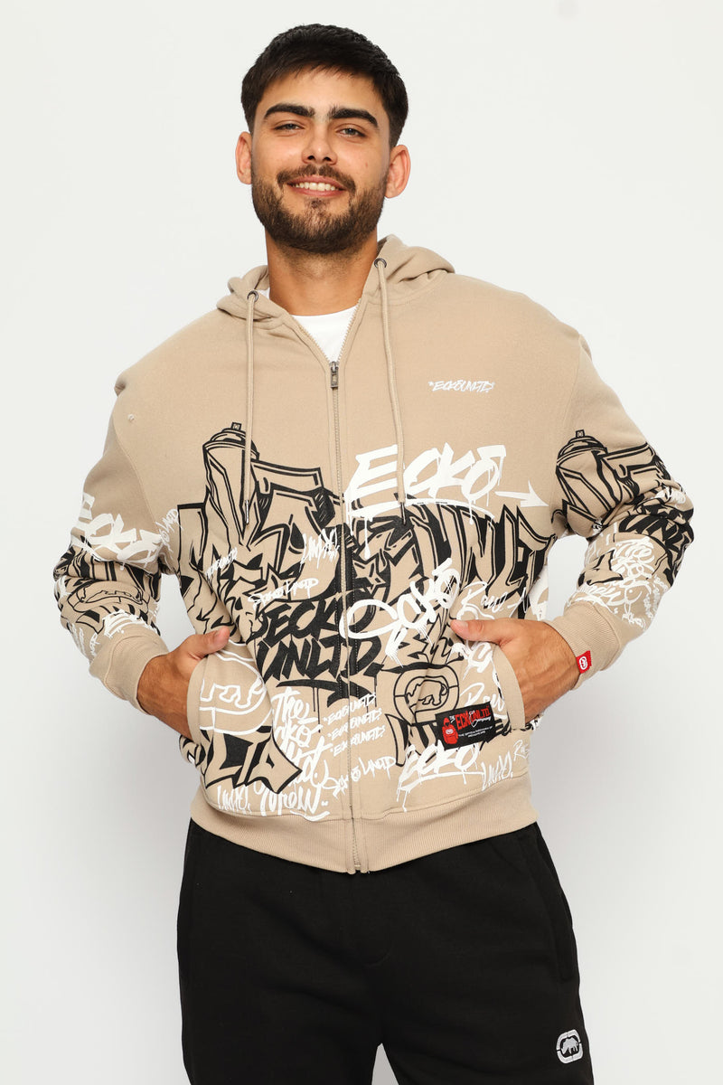 Graffiti Hoodie - Taupe