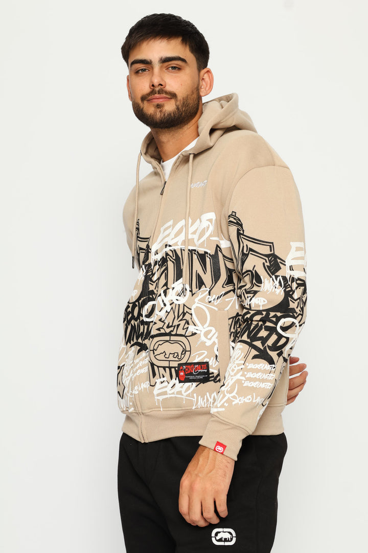 Graffiti Hoodie - Taupe