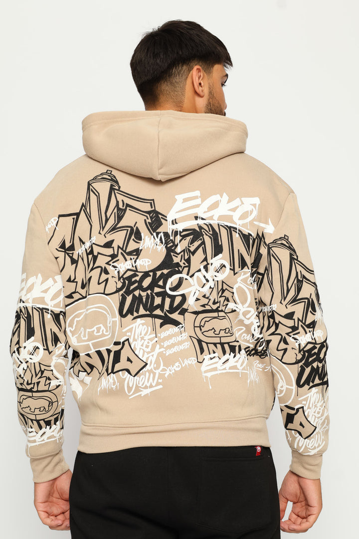 Graffiti Hoodie - Taupe