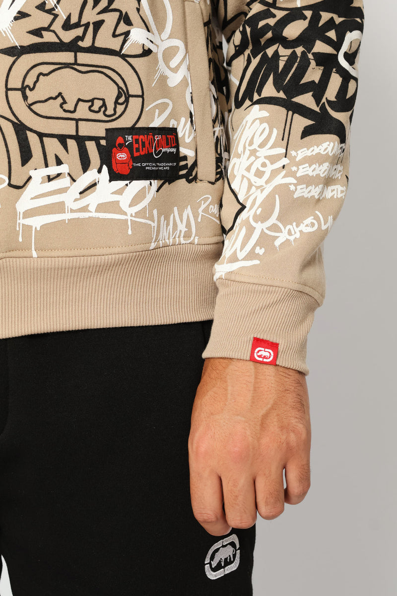 Graffiti Hoodie - Taupe