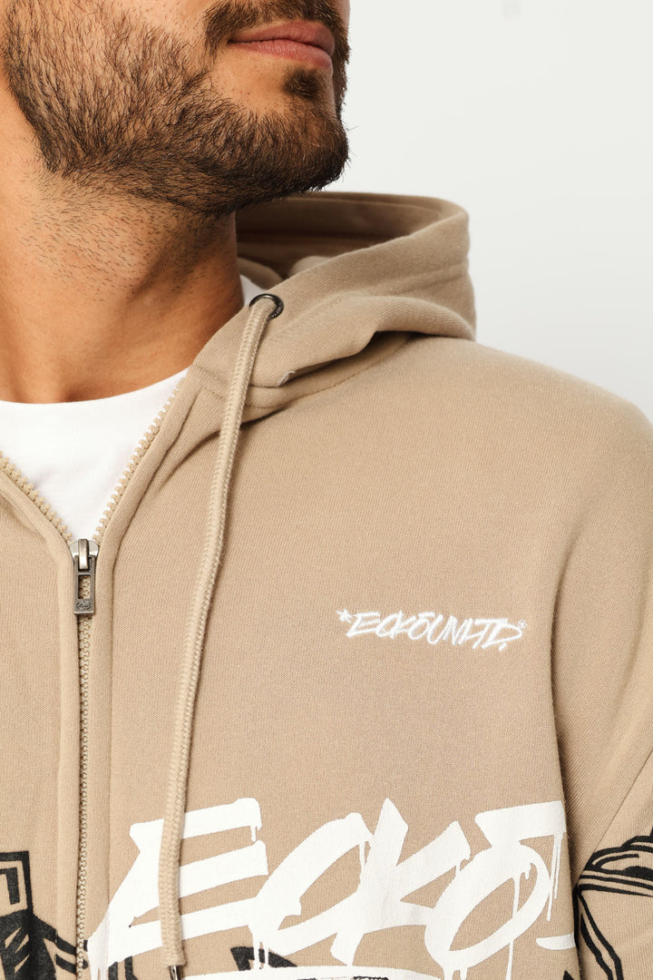 Graffiti Hoodie - Taupe