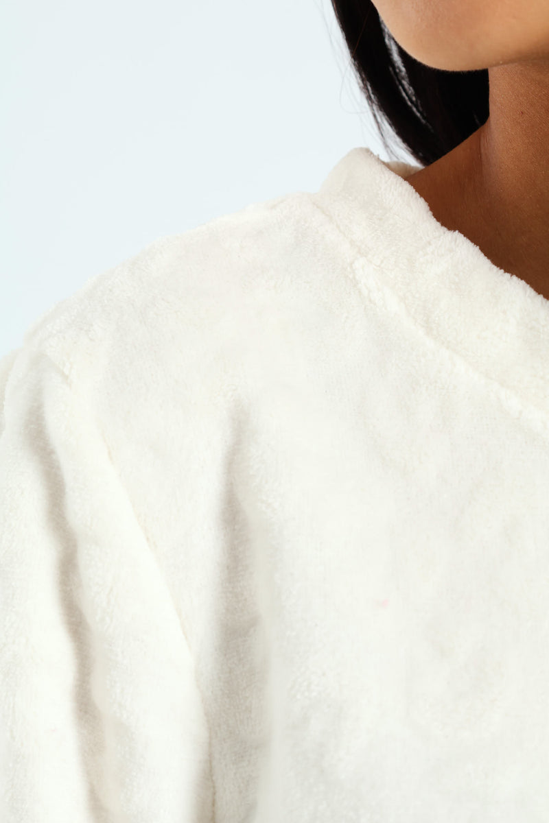 Long Sleeve & Cosy Flare Leg Sleep Set - Cream