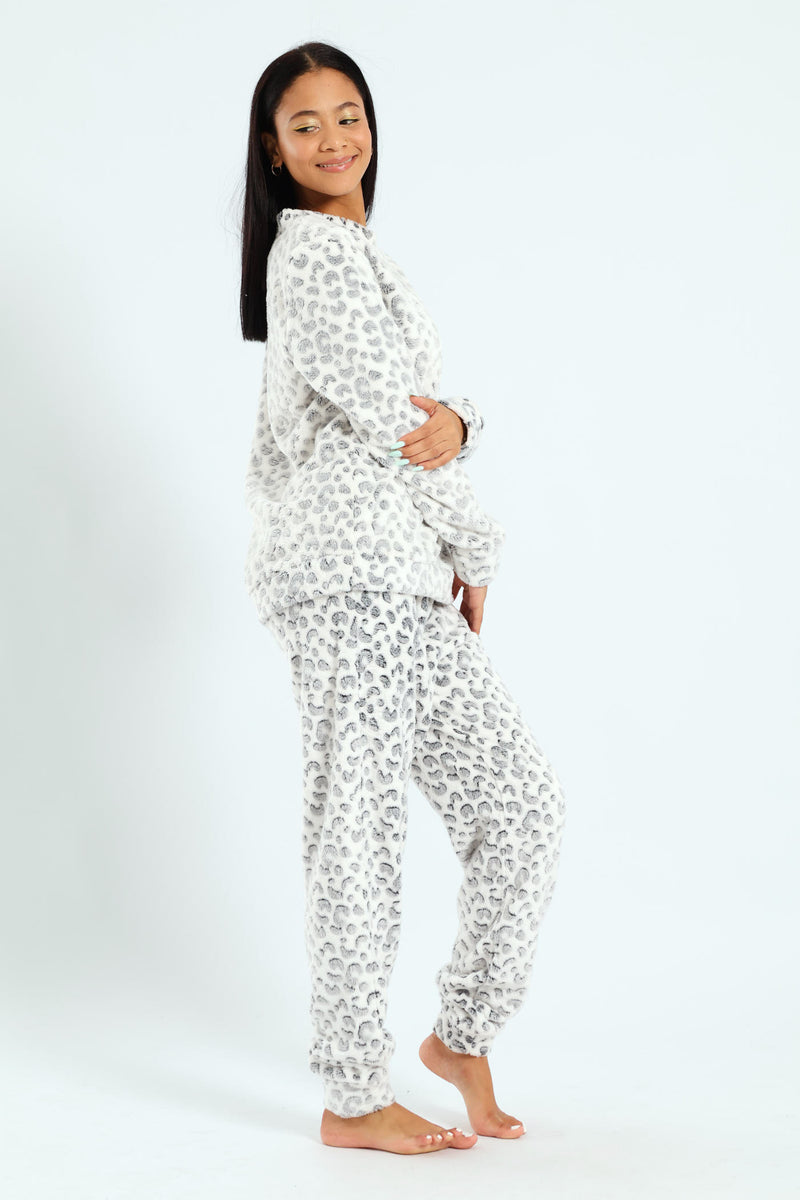 Long Sleeve & Cosy Jogger Sleep Set - Cream