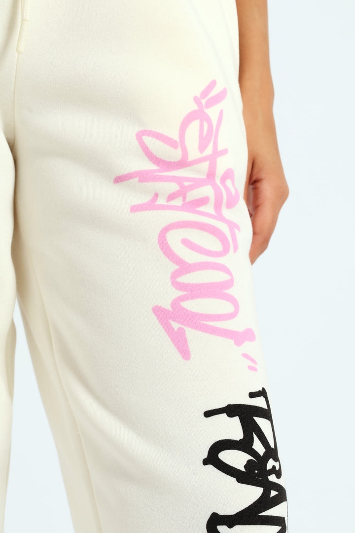 Graffiti Jogger - Cream