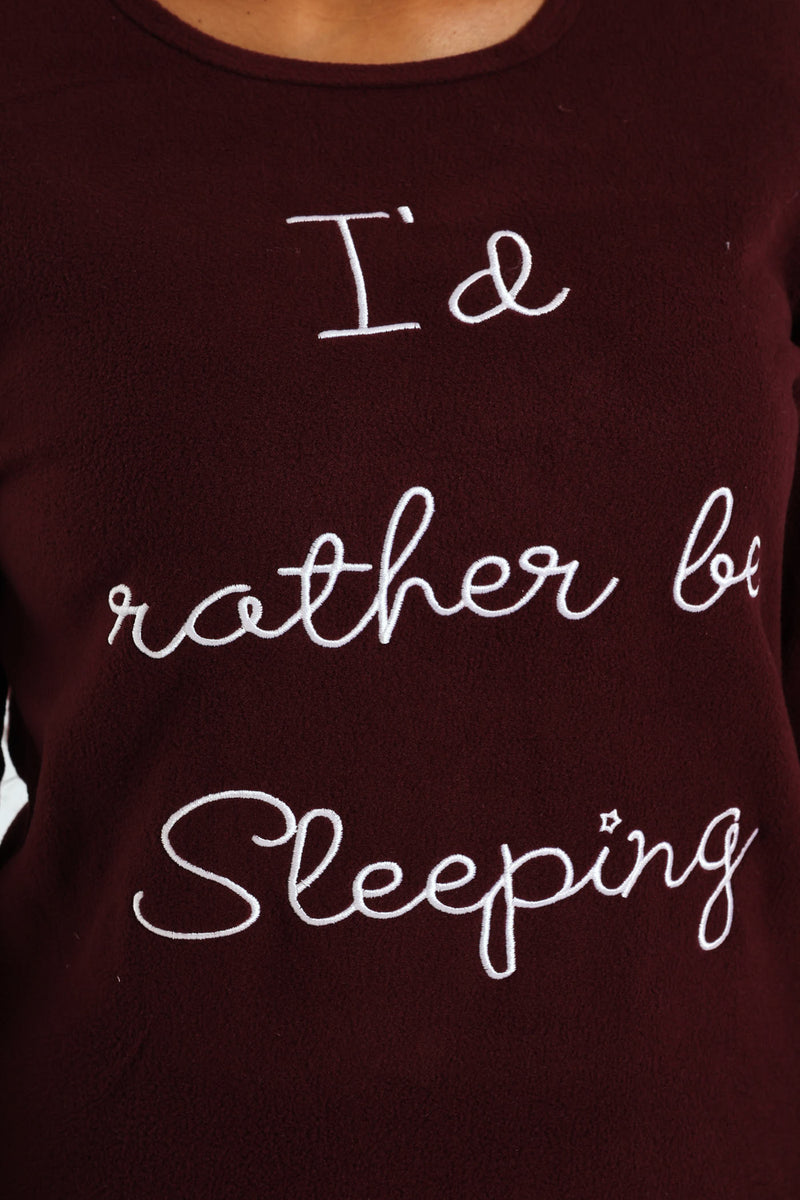 Rather Sleep Polar Fleece Set - Wine