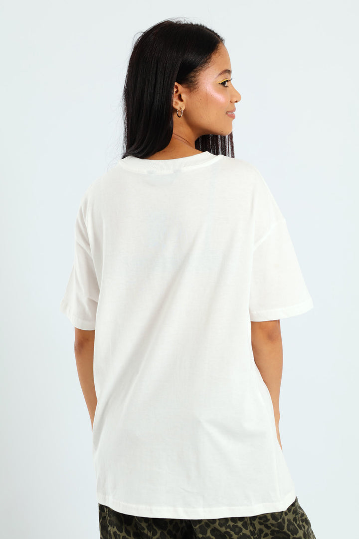 Short Sleeve Oversized Howdy Tee - Off White