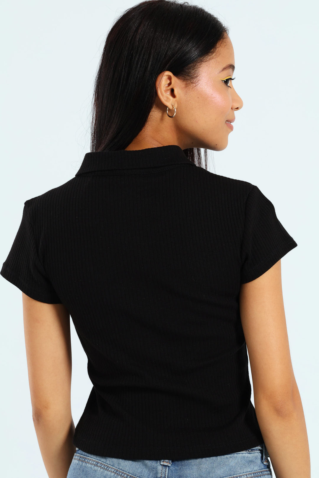 Button Through Golfer - Black