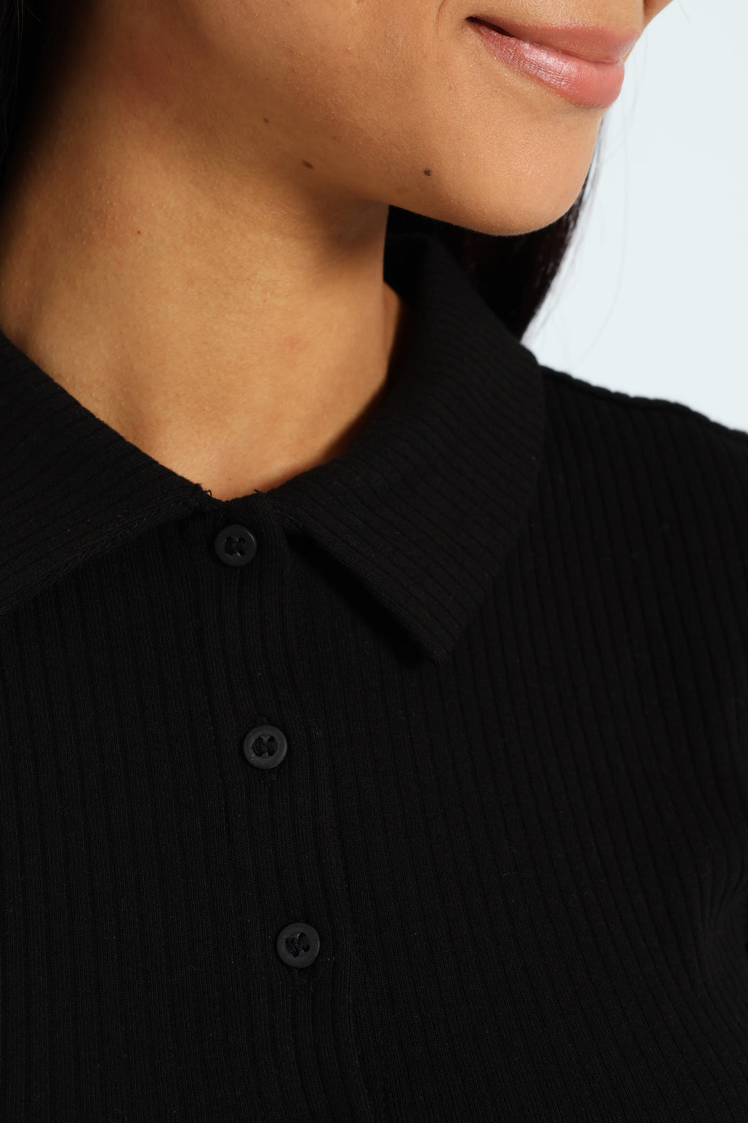 Button Through Golfer - Black