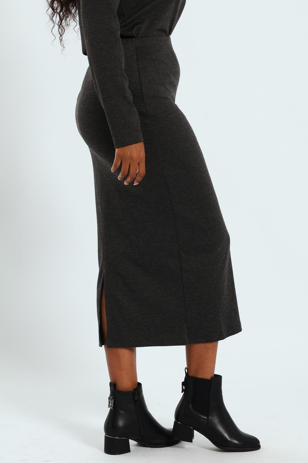 Ponti Tube Midi Skirt - Charcoal Melange