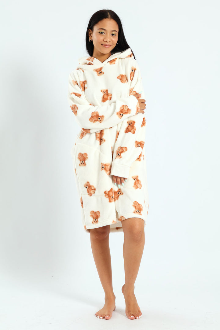 Oversized Cosy Teddy Snuggie - Cream