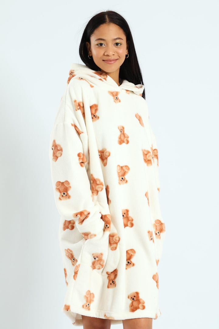 Oversized Cosy Teddy Snuggie - Cream