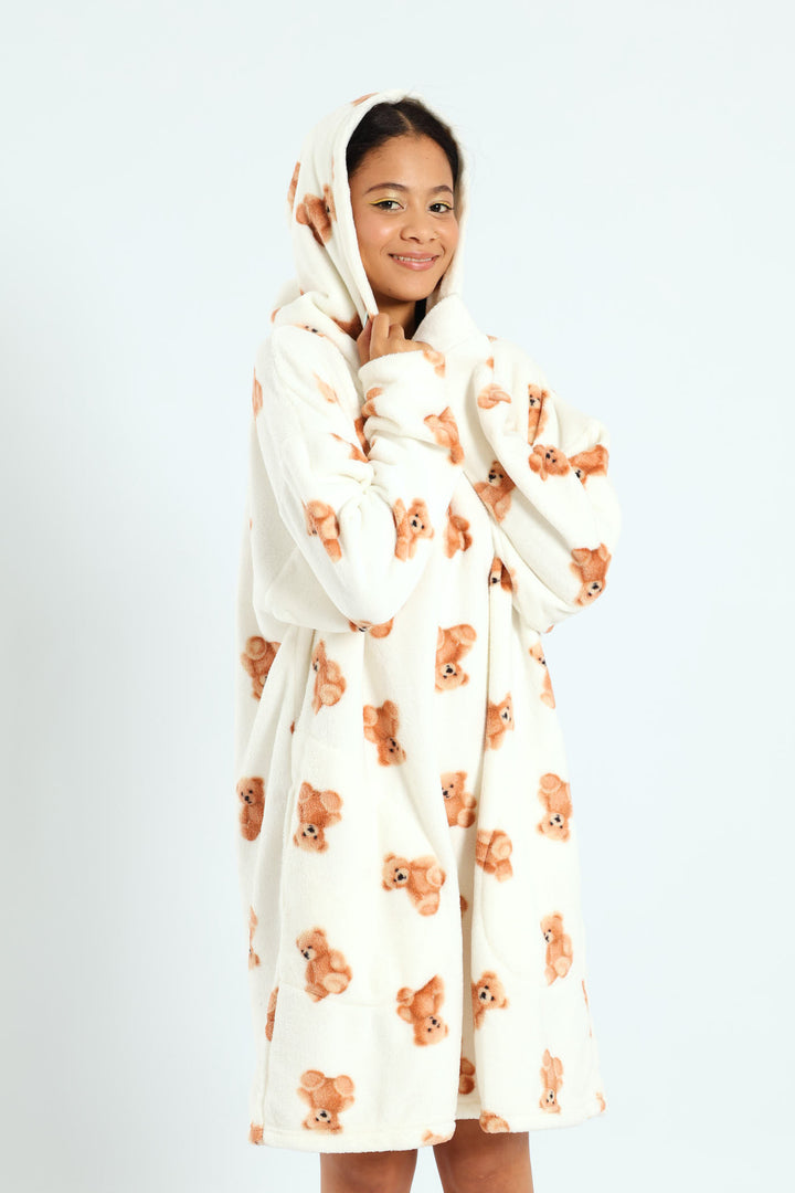 Oversized Cosy Teddy Snuggie - Cream