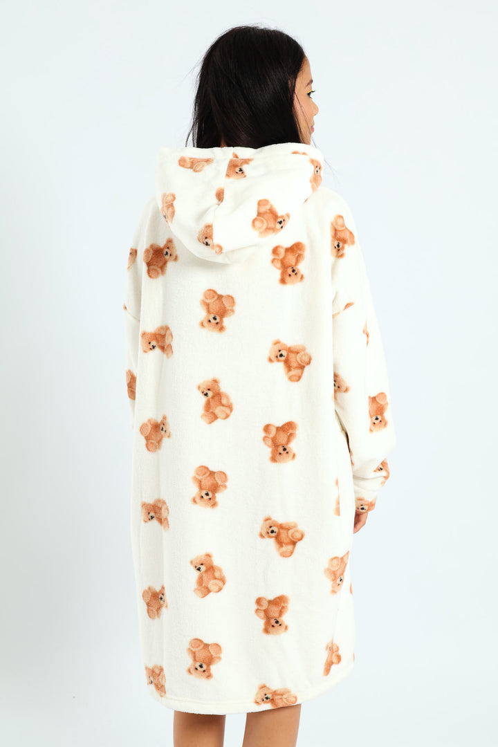 Oversized Cosy Teddy Snuggie - Cream
