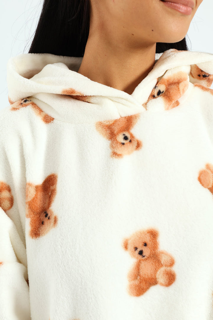 Oversized Cosy Teddy Snuggie - Cream